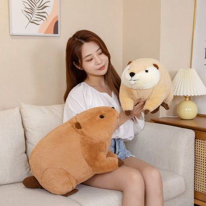 Cuddly Brown Teddy Beaver Stuffed Animal Toy