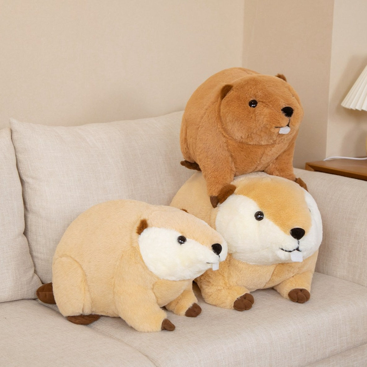 Cuddly Brown Teddy Beaver Stuffed Animal Toy