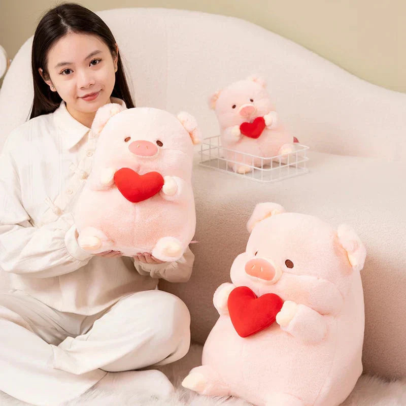 Cute Pink Love Heart Piggy Toy