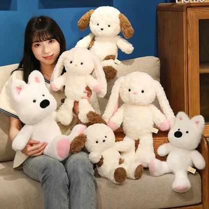 Soft Cute Bunny & Dog Plush Toy Set