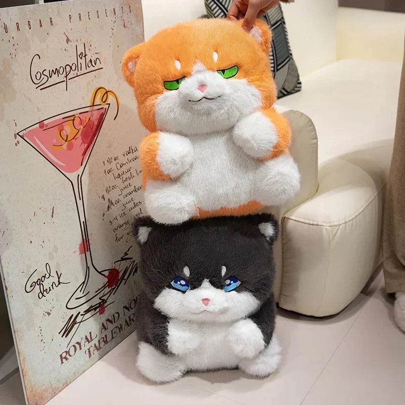 Adorable Fat Grey Kitten Soft Plush Toys