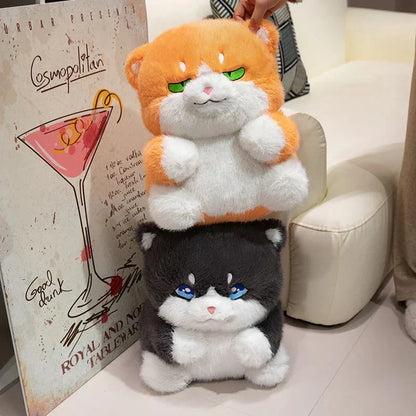 Adorable Fat Grey Kitten Soft Plush Toys
