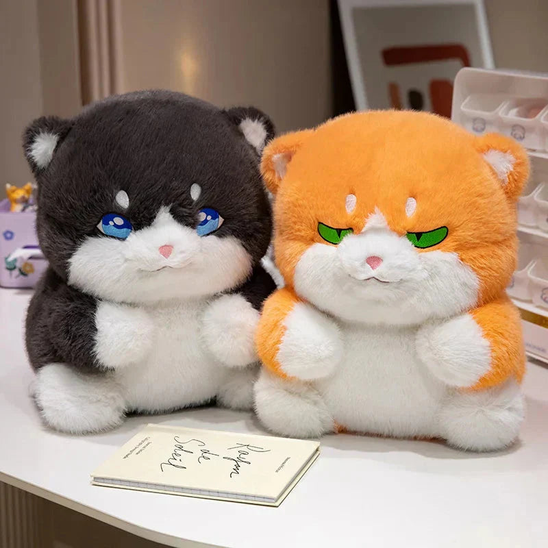 Adorable Fat Grey Kitten Soft Plush Toys