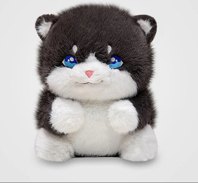 Adorable Fat Grey Kitten Soft Plush Toys