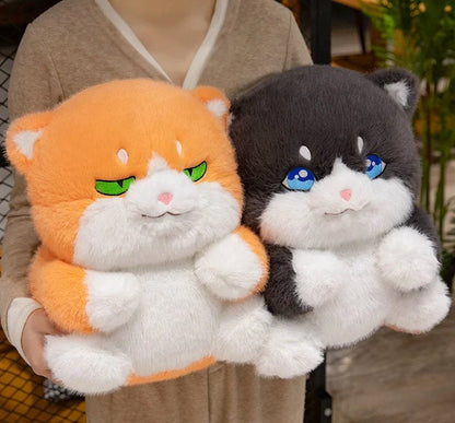 Adorable Fat Grey Kitten Soft Plush Toys