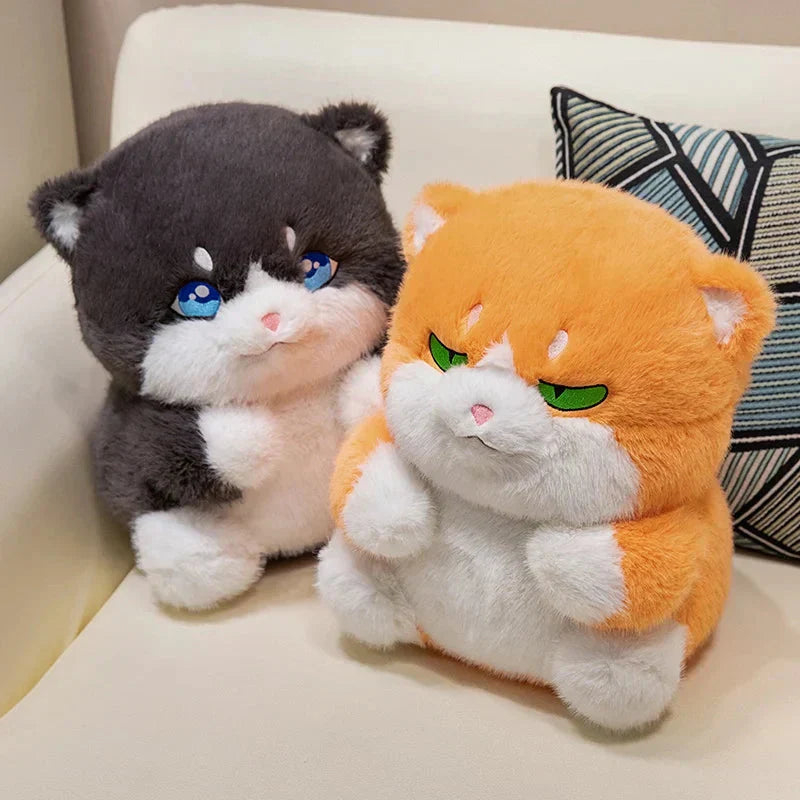 Adorable Fat Grey Kitten Soft Plush Toys