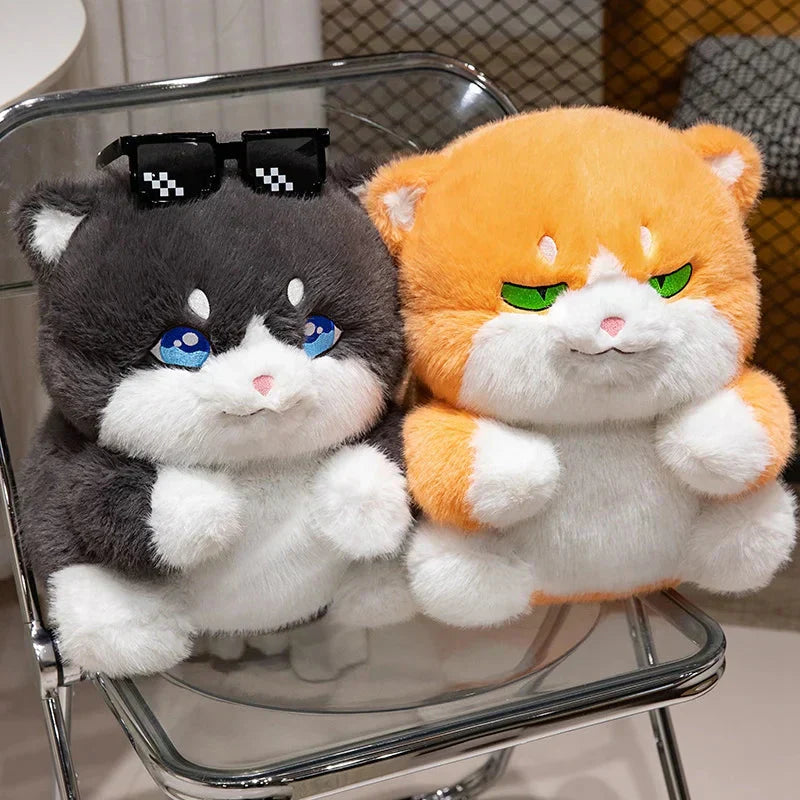 Adorable Fat Grey Kitten Soft Plush Toys