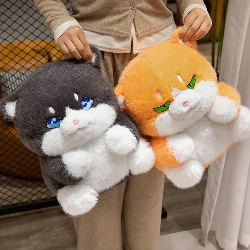 Adorable Fat Grey Kitten Soft Plush Toys