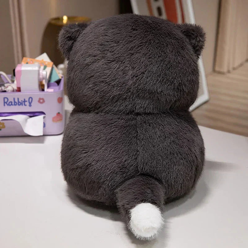 Adorable Fat Grey Kitten Soft Plush Toys