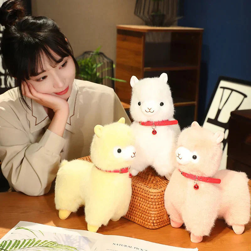Soft Cuddly Alpaca Plush Toys with Squeaker