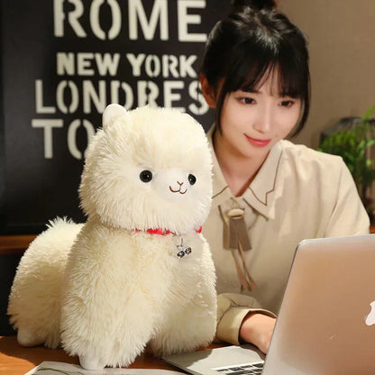 Soft Cuddly Alpaca Plush Toys with Squeaker