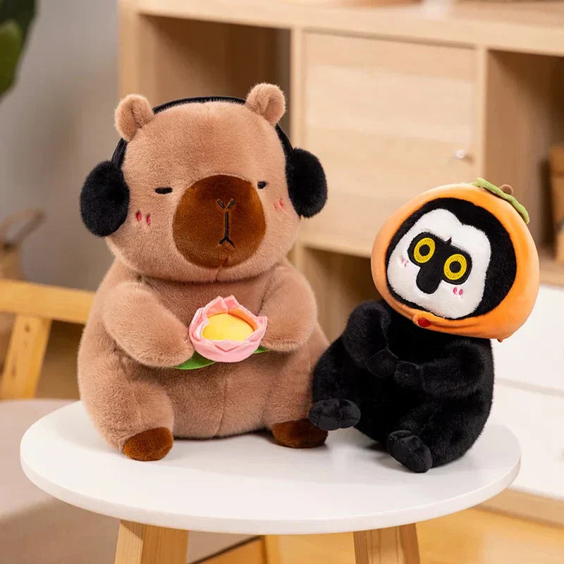 Cuddly Capybara & Monkey Stuffed Animal Friends