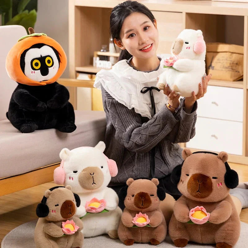 Cuddly Capybara & Monkey Stuffed Animal Friends