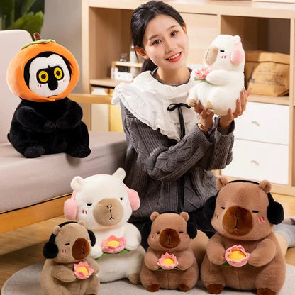 Cuddly Capybara & Monkey Stuffed Animal Friends
