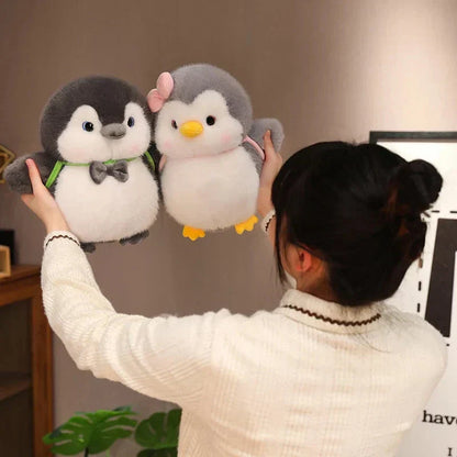 Soft Gray Penguin Stuffed Animal with Mini Backpack - Fesara