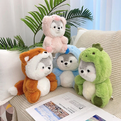 Cuddly Husky Plush Toy Set
