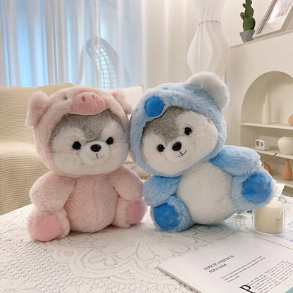Cuddly Husky Plush Toy Set