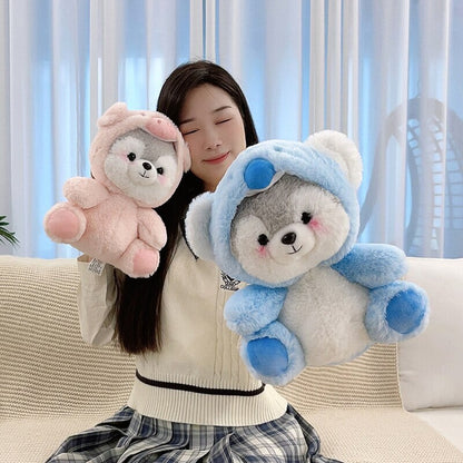 Cuddly Husky Plush Toy Set