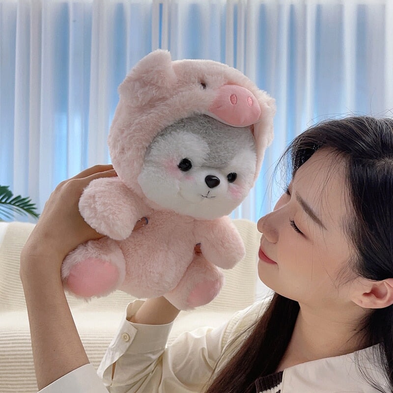 Cuddly Husky Plush Toy Set