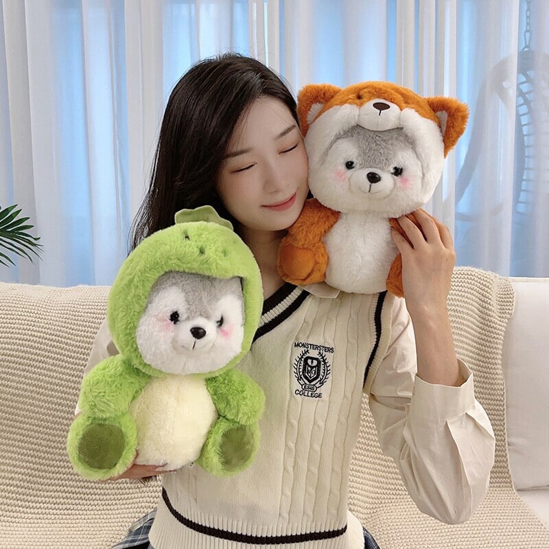 Cuddly Husky Plush Toy Set