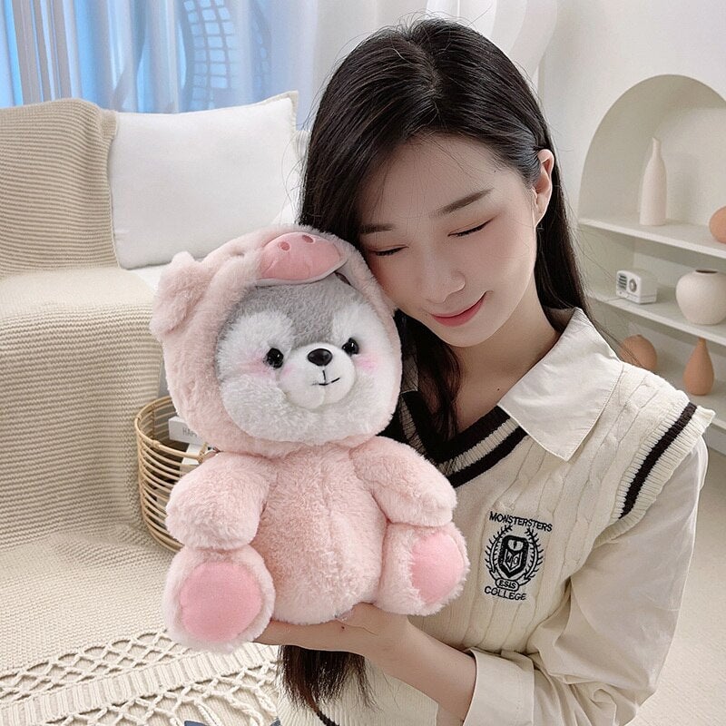 Cuddly Husky Plush Toy Set