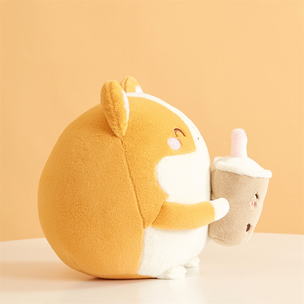Cute Corgi Kawaii Bubble Tea Squishy Plush Toy