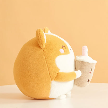 Cute Corgi Kawaii Bubble Tea Squishy Plush Toy