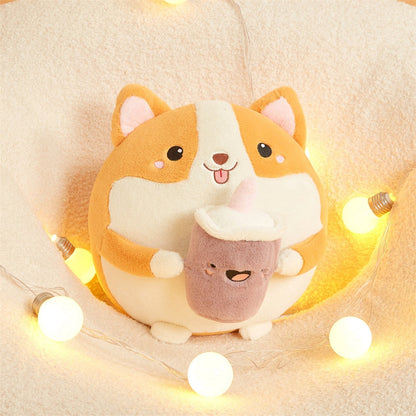 Cute Corgi Kawaii Bubble Tea Squishy Plush Toy - Fesara