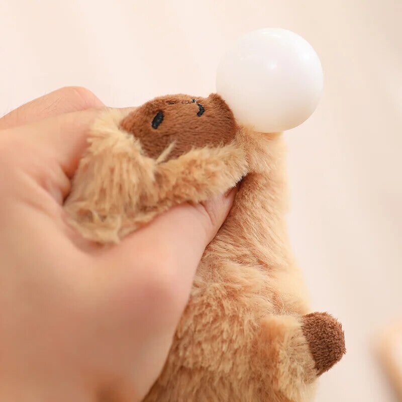 Soft Cute Capybara Plush Toy with Orange Friend