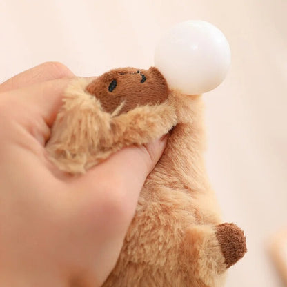Soft Cute Capybara Plush Toy with Orange Friend