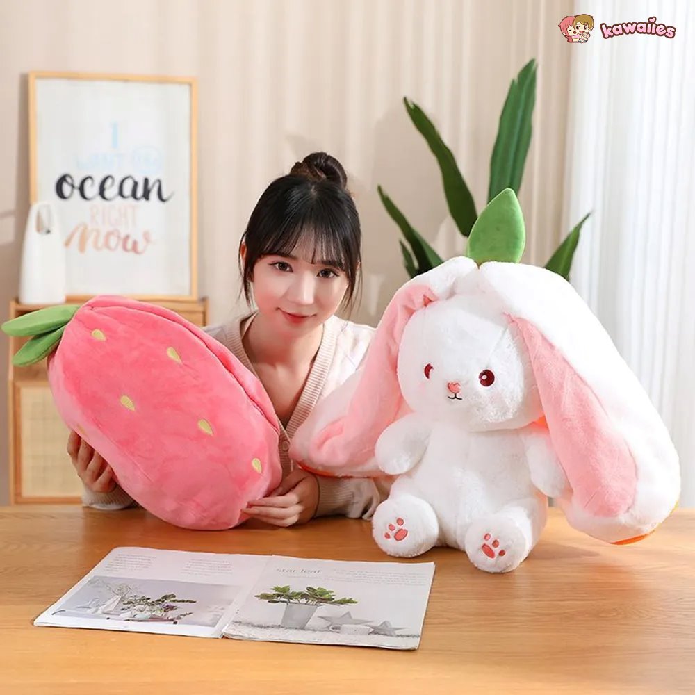 Soft Cute Bunny Plush Toy Zip Up