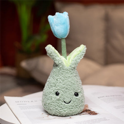 Soft Floral Tulip Cushion Plant Pot Toy