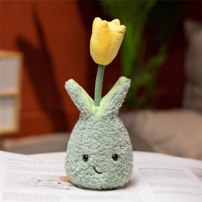 Soft Floral Tulip Cushion Plant Pot Toy