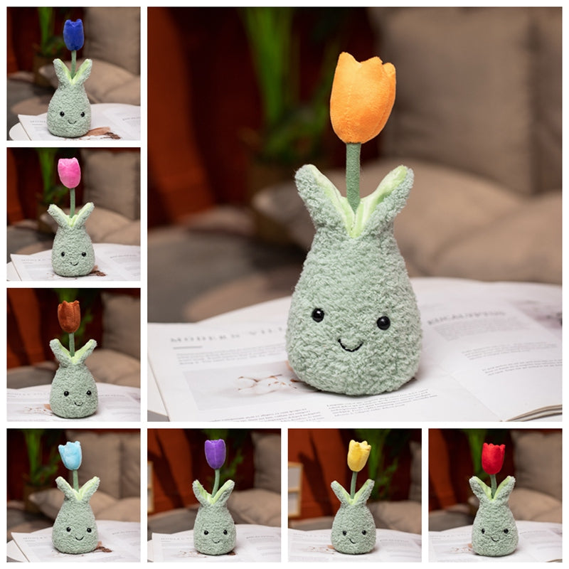 Soft Floral Tulip Cushion Plant Pot Toy