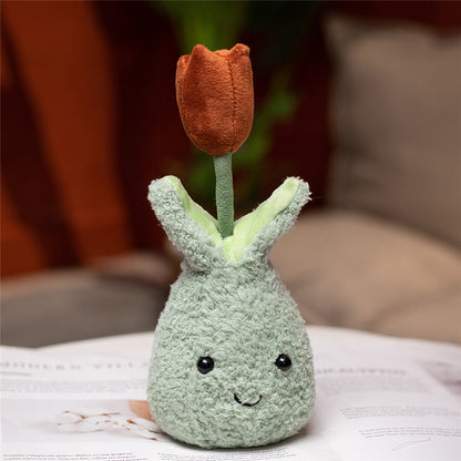 Soft Floral Tulip Cushion Plant Pot Toy
