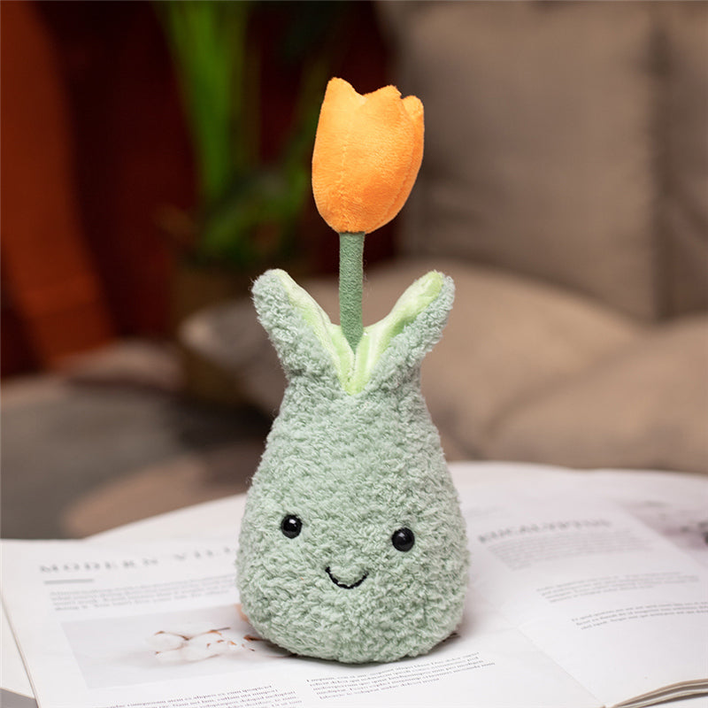 Soft Floral Tulip Cushion Plant Pot Toy