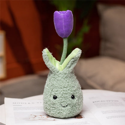 Soft Floral Tulip Cushion Plant Pot Toy