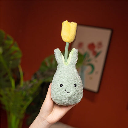 Soft Floral Tulip Cushion Plant Pot Toy