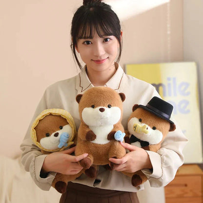 Adorable Otter Family Figurine