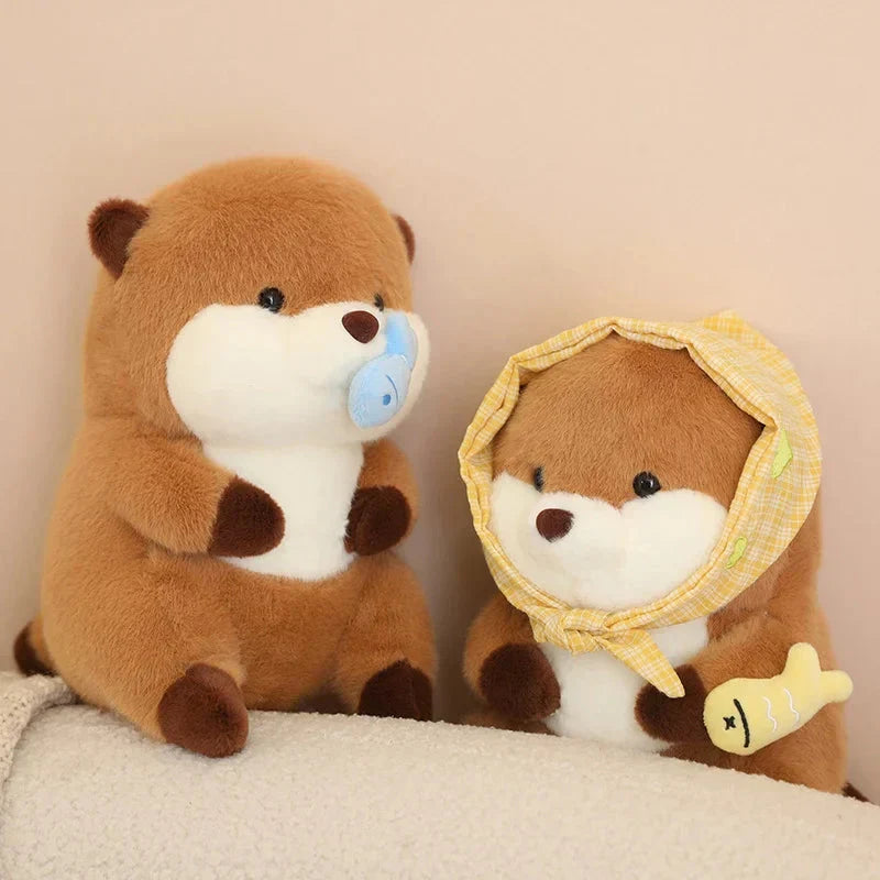 Adorable Otter Family Figurine