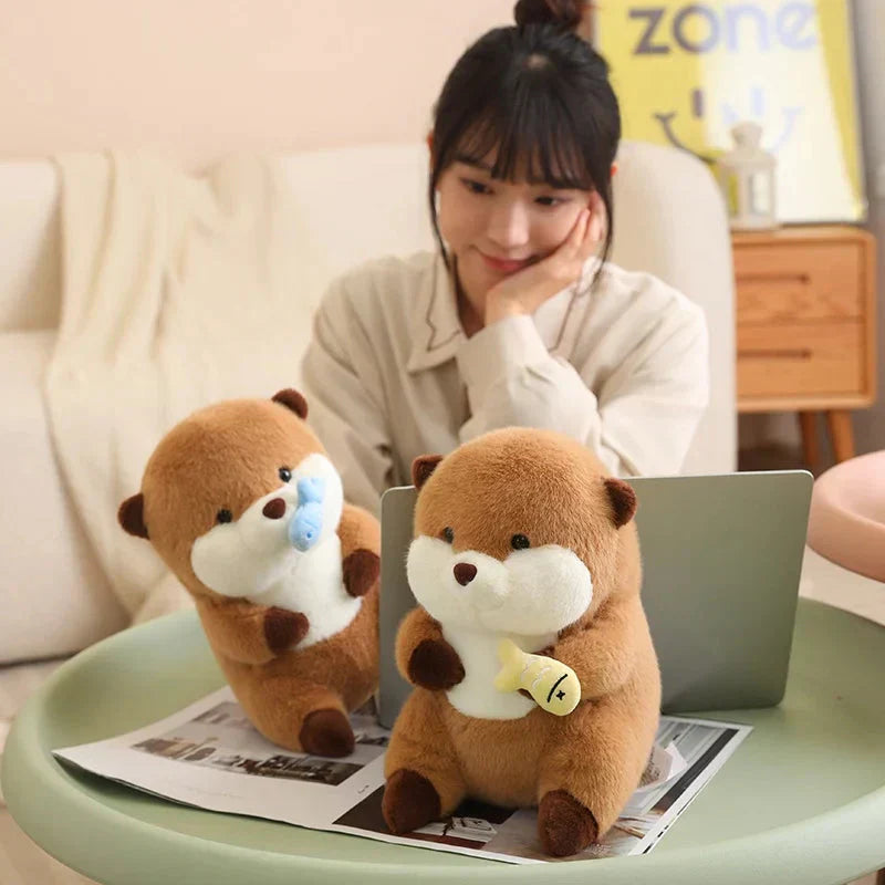 Adorable Otter Family Figurine
