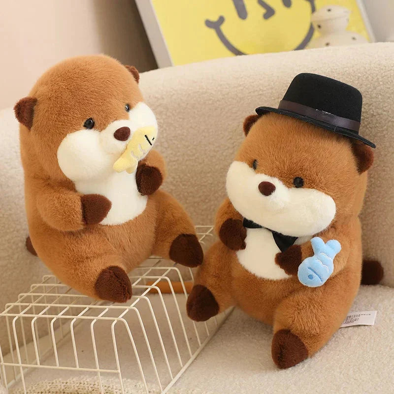 Adorable Otter Family Figurine