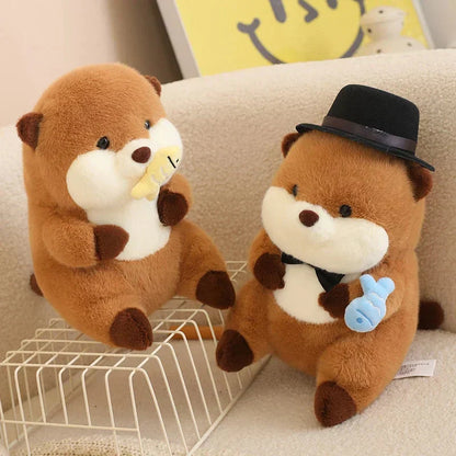 Adorable Otter Family Figurine