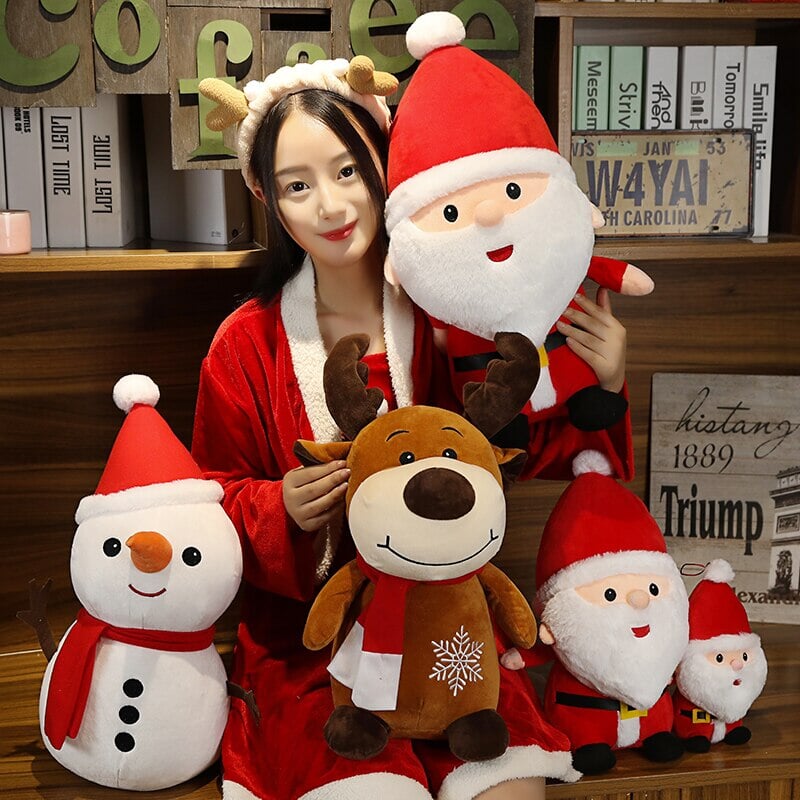 Cuddly Christmas Reindeer Snowman Plush Toys