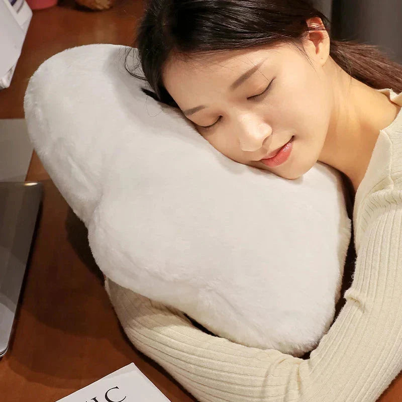 Soft White Downy Plush Pillow