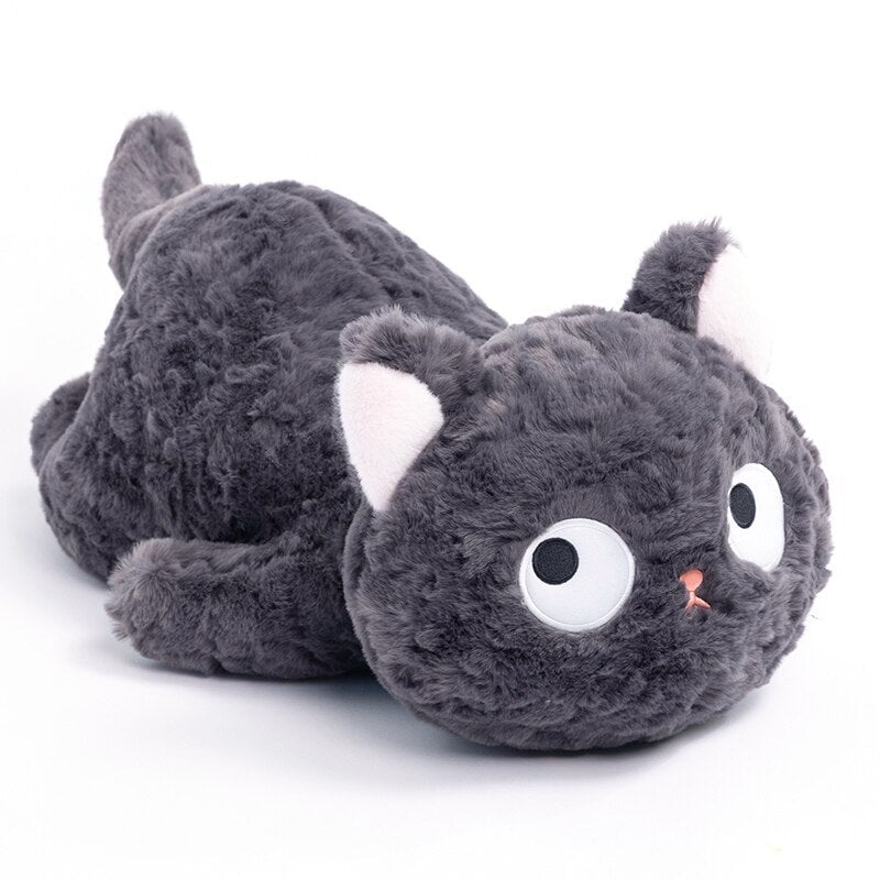 Soft Black Kitty Plush Toy Lying Down