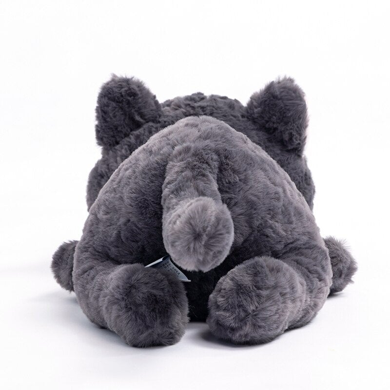 Soft Black Kitty Plush Toy Lying Down