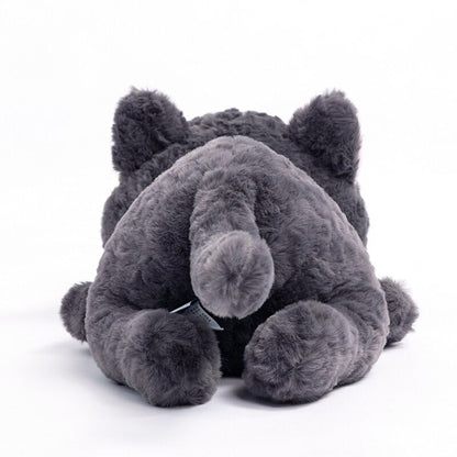 Soft Black Kitty Plush Toy Lying Down