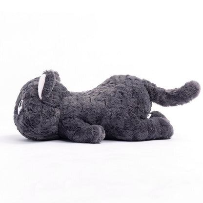 Soft Black Kitty Plush Toy Lying Down