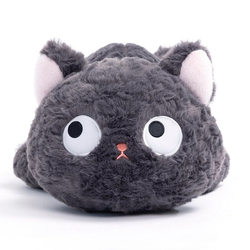 Soft Black Kitty Plush Toy Lying Down